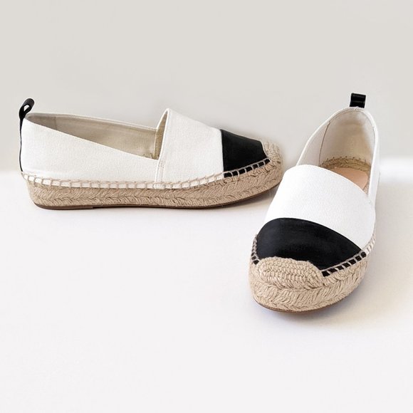J. Crew Black & White Espadrilles With Leather Cap Toe | 6.5 - Picture 6 of 15